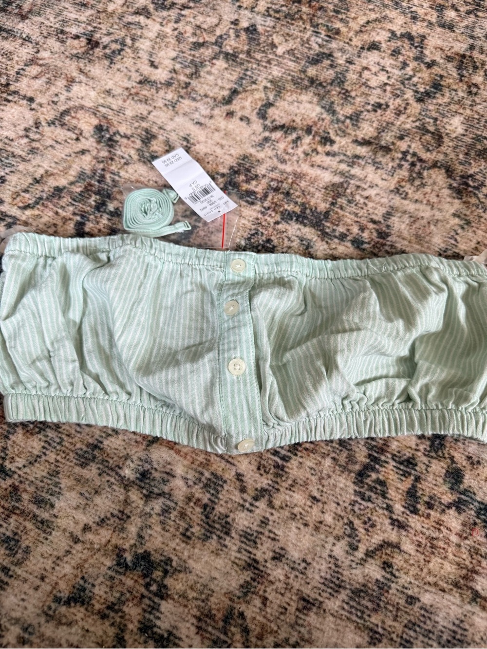 American Eagle Outfitters Mint Green Striped Bandeau Top